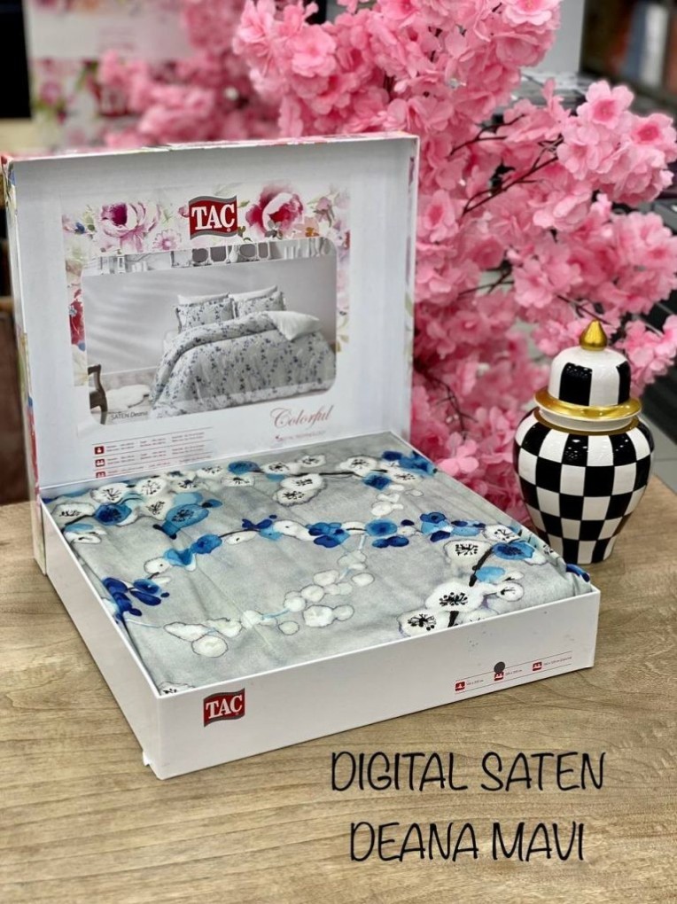 Постельное белье Digital Saten Family Deana V01 Mavi недорого в Алматы
