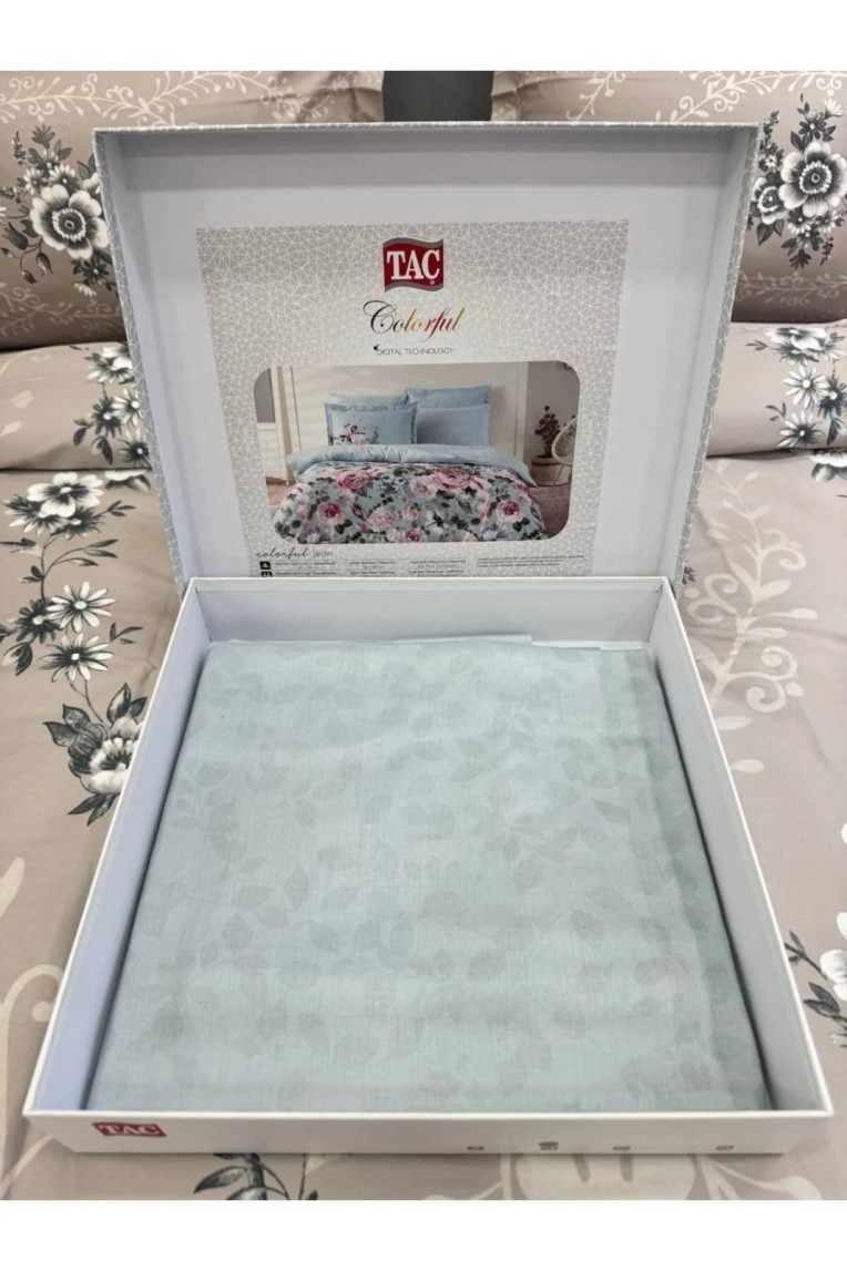 Постельное белье Digital Saten Family Jardin V01 Mavi купить недорого