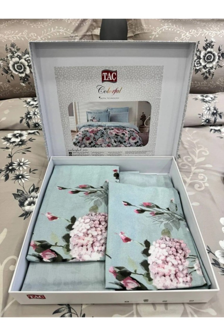 Постельное белье Digital Saten Family Jardin V01 Mavi лучшего качества