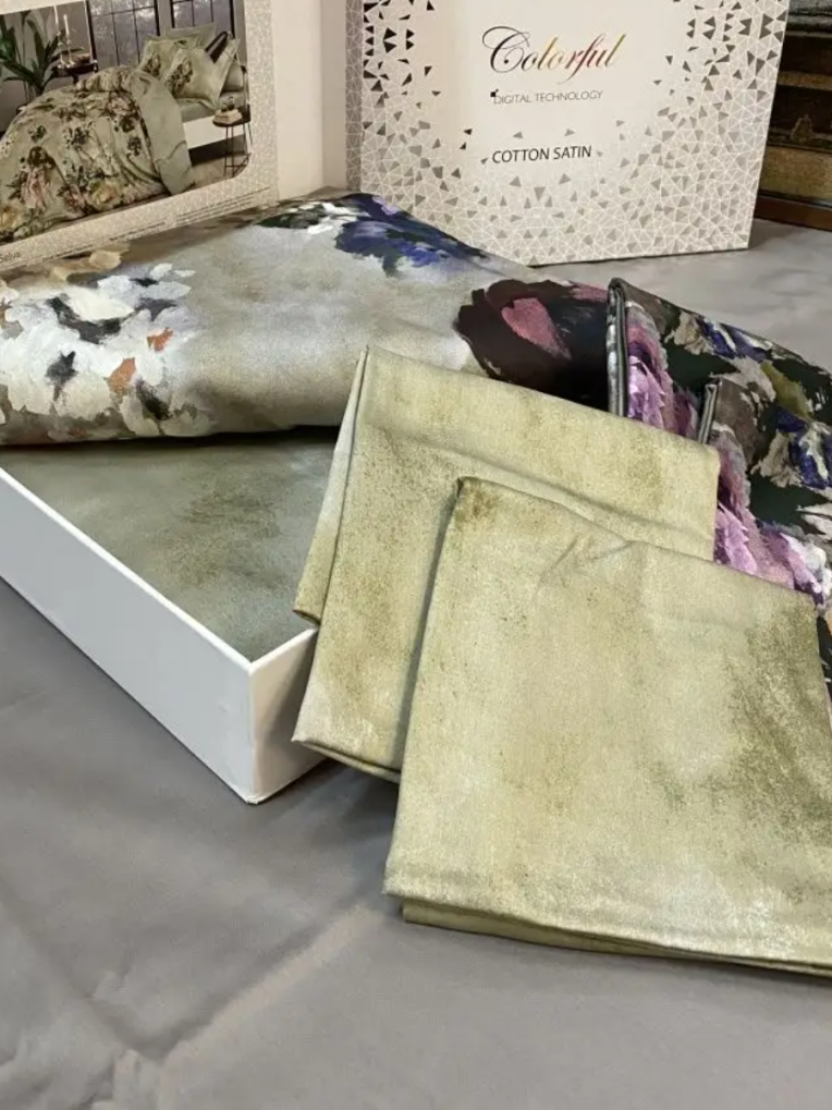 Постельное белье Digital Saten Family Selva V02 Bej недорого в Алматы