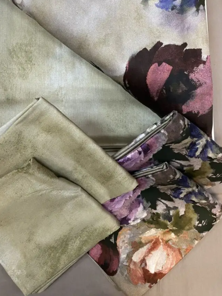 Постельное белье Digital Saten Family Selva V02 Bej