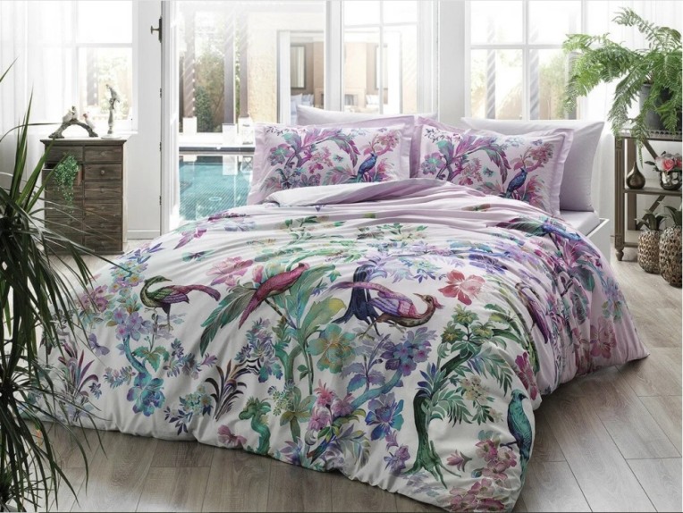 Постельное белье Digital Saten Galena V01 Lila