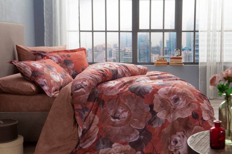 Постельное белье Digital Saten Lando V04 Bor