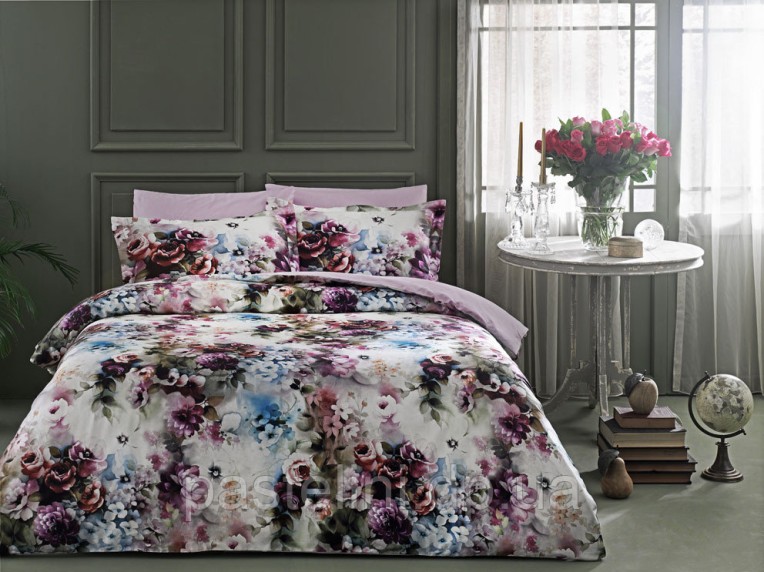 Постельное белье Digital Saten Carolyn V01 Mor