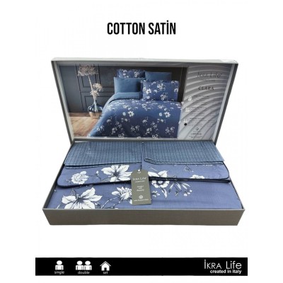 Постельное белье IKRA LIFE FAMILY COTTON SATEN CLARA LACIVERT