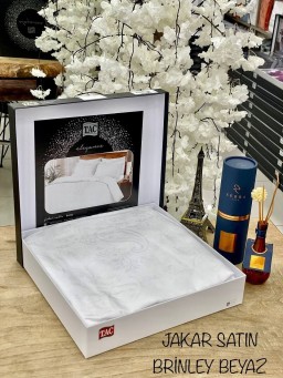 Постельное белье Jakar Saten Brinley Beyaz