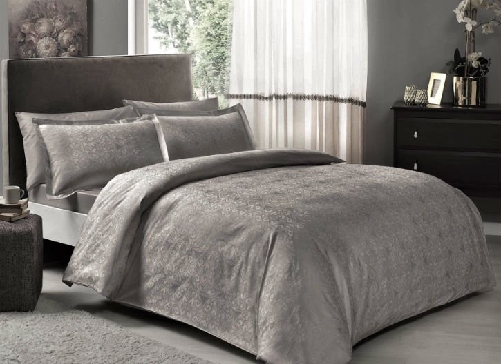 Постельное белье Jakar Saten Nodus Antrasit