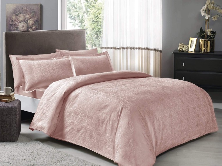 Постельное белье Jakar Saten Nodus Pudra