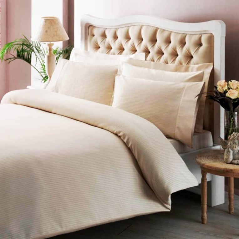 Постельное белье Premium Basic Stripe Saten Krem