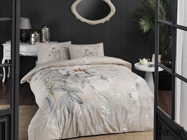 Постельное белье Ranforce Frida V03 Krem по лучшей цене в Казахстане