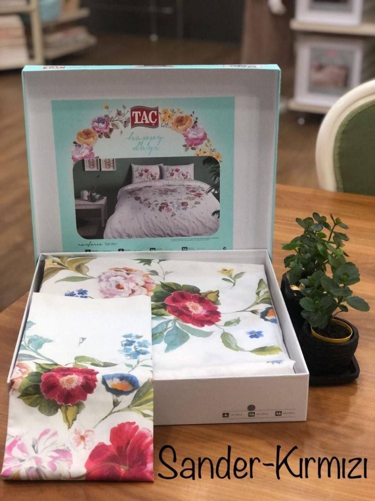 Постельное белье Ranforce Sander V01 Kirmizi по лучшей цене в Казахстане