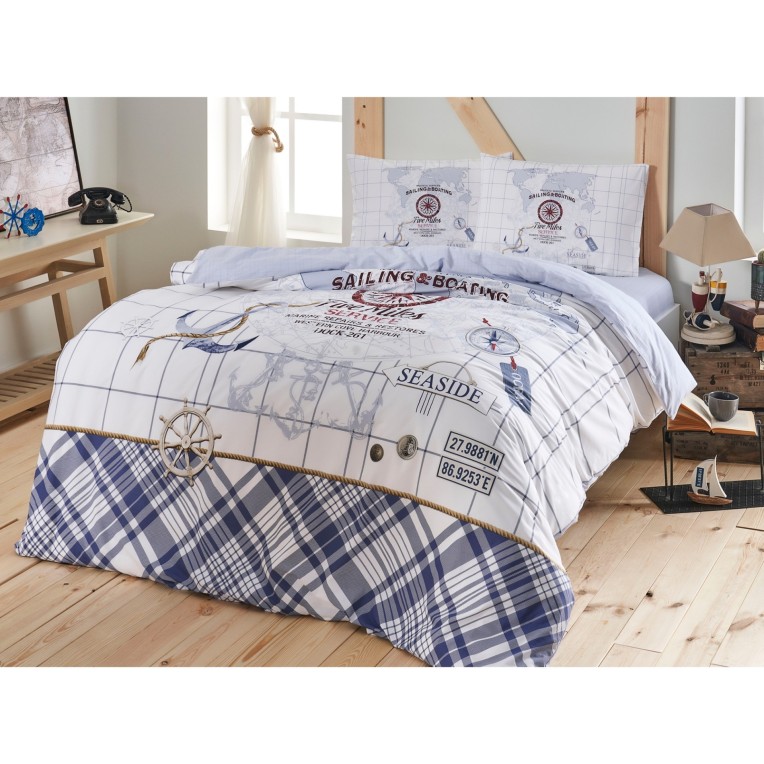 Постельное белье Ranforce Side V02 Mavi только у нас!