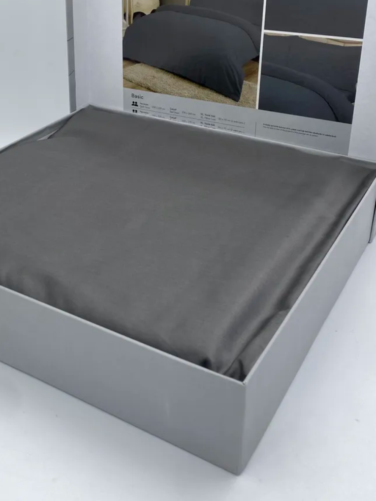 Постельное белье Saten Basic Antrasit недорого в Алматы