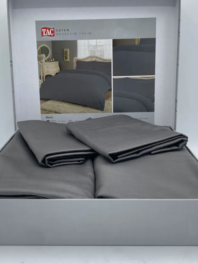 Постельное белье Saten Basic Antrasit