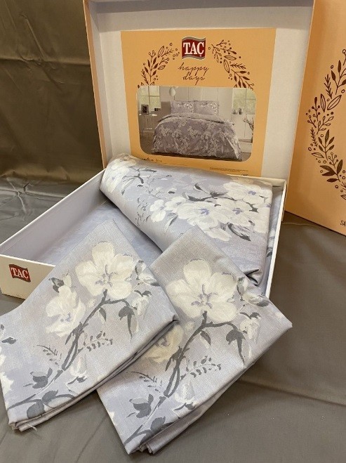 Постельное белье Saten Brina V01 Gri только у нас!