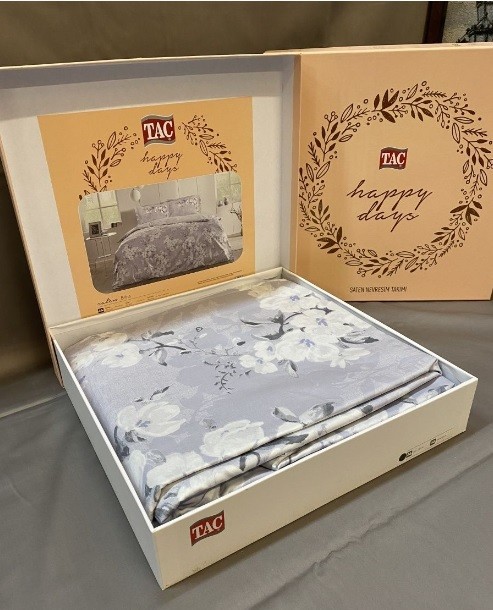 Постельное белье Saten Brina V01 Gri лучшего качества