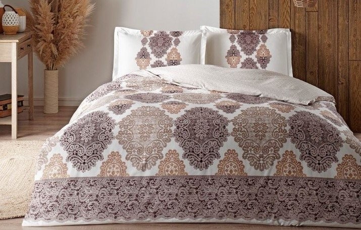 Постельное белье Saten Family Carina V01 Kahve