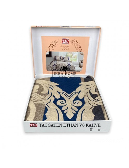 Постельное белье Saten Ethan V08 Kahve лучшего качества