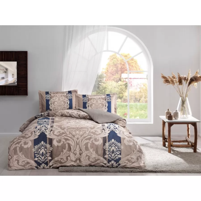 Постельное белье Saten Ethan V08 Kahve