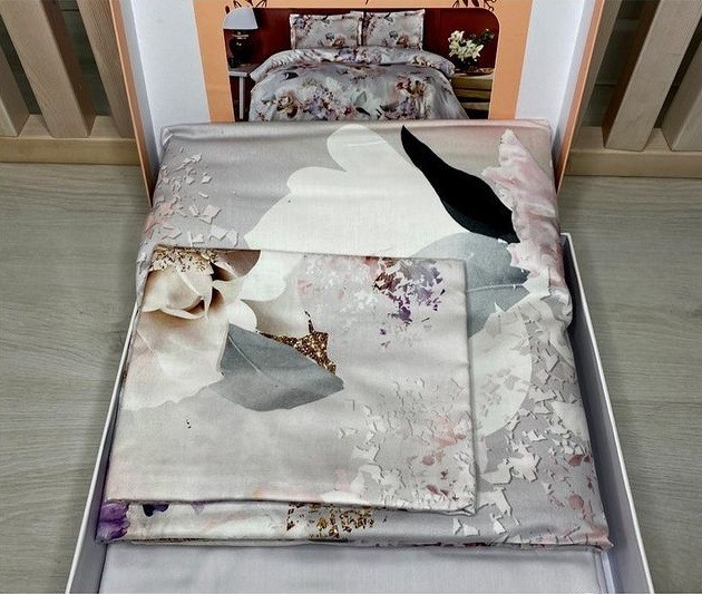 Постельное белье Saten Evander V02 Gri только у нас!