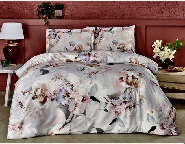 Постельное белье Saten Evander V02 Gri недорого в Алматы