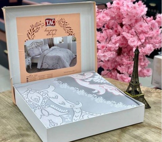 Постельное белье Saten Familiy Vales V03 Pembe по лучшей цене в Казахстане