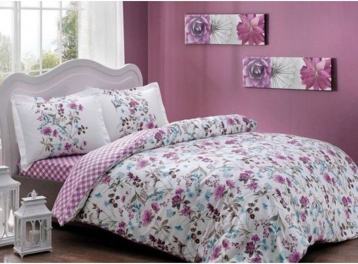 Постельное белье Saten Family Drina V02 Mavi