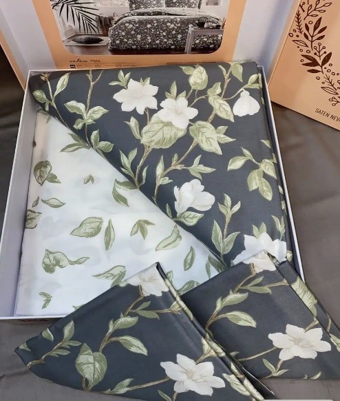 Постельное белье Saten Melia V01 Gri по лучшей цене в Казахстане