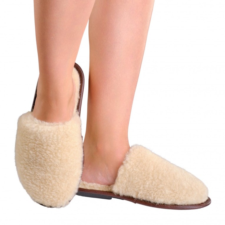 Шлепанцы "Гармония"  на прессованной подошве (цвет бежевый)