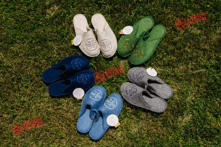 Тапочки войлочные (цвет графит\светло-стальной синий) только у нас!