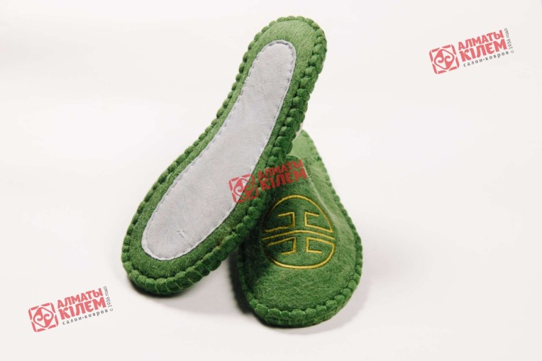 Тапочки войлочные (цвет зелёный) купить недорого