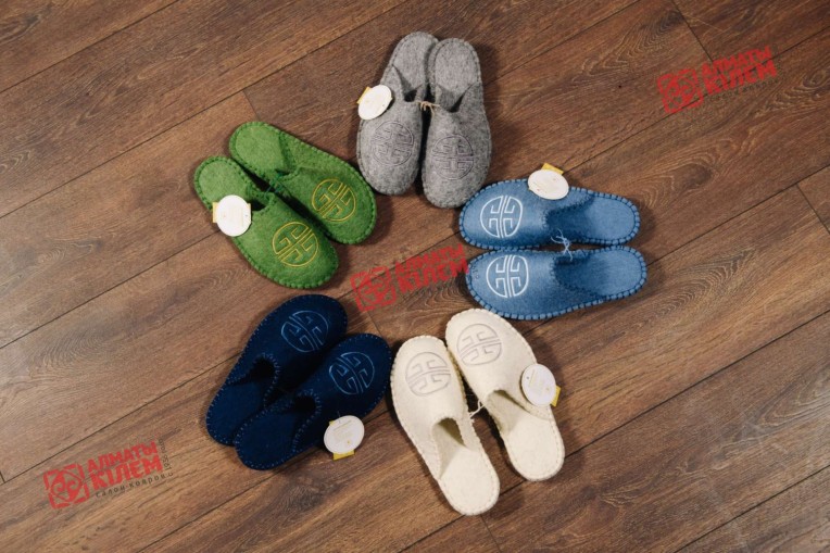 Тапочки войлочные (цвет зелёный) лучшего качества