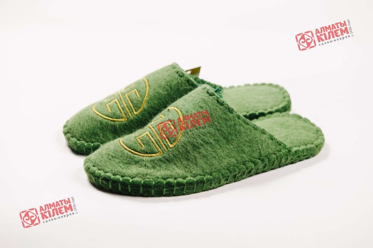 Тапочки войлочные (цвет темно-зеленый)