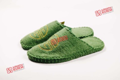Тапочки войлочные (цвет темно-зеленый)